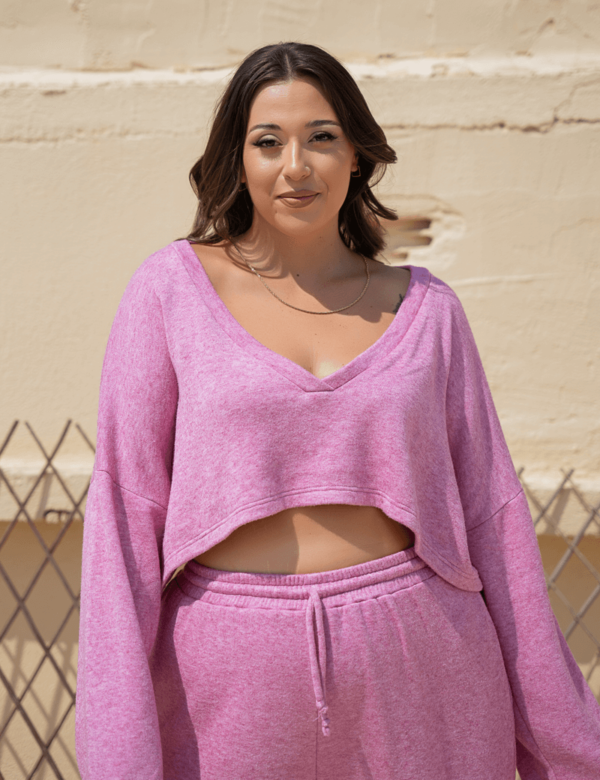 Valeria Crop Sweater Pink